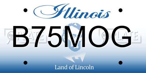 B75MOG Illinois License Plate
