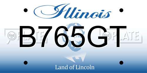 B765GT Illinois License Plate