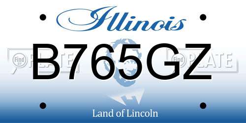 B765GZ Illinois License Plate