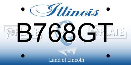 B768GT Illinois License Plate