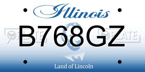 B768GZ Illinois License Plate