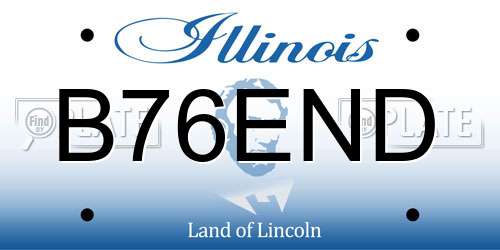 B76END Illinois License Plate