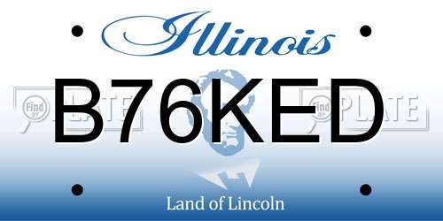 B76KED Illinois License Plate