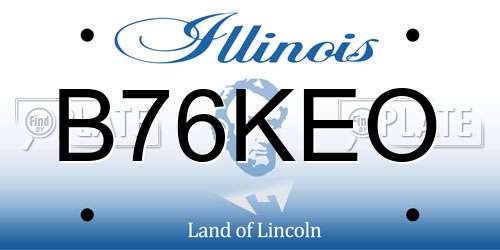 B76KEO Illinois License Plate