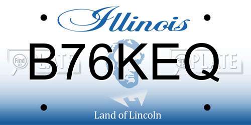 B76KEQ Illinois License Plate