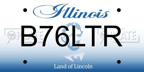 B76LTR Illinois License Plate