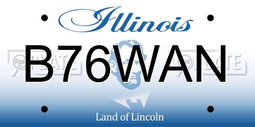 B76WAN Illinois License Plate