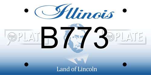 B773 Illinois License Plate