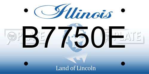 B7750E Illinois License Plate