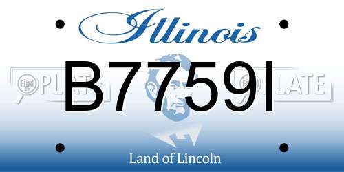 B7759I Illinois License Plate