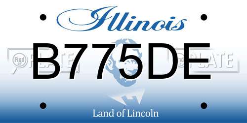 B775DE Illinois License Plate