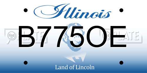 B775OE Illinois License Plate