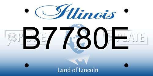 B7780E Illinois License Plate