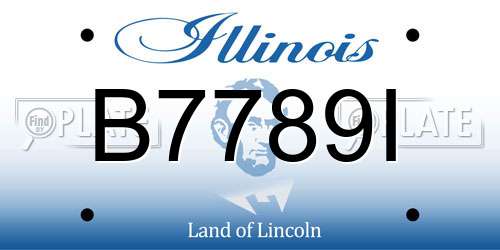 B7789I Illinois License Plate