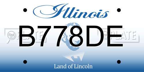 B778DE Illinois License Plate