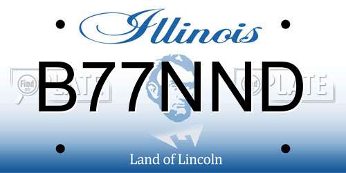 B77NND Illinois License Plate