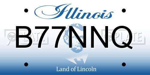 B77NNQ Illinois License Plate