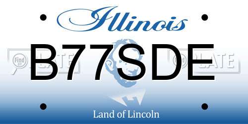 B77SDE Illinois License Plate