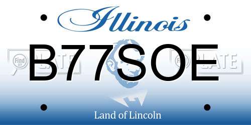 B77SOE Illinois License Plate