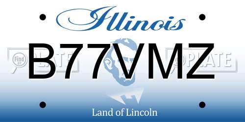 B77VMZ Illinois License Plate
