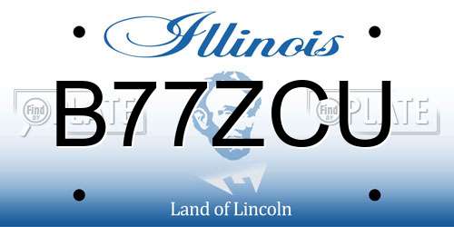 B77ZCU Illinois License Plate