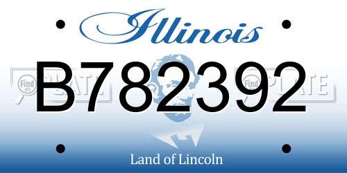B782392 Illinois License Plate