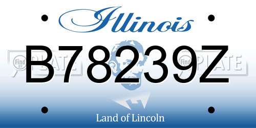B78239Z Illinois License Plate