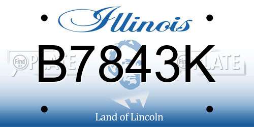 B7843K Illinois License Plate
