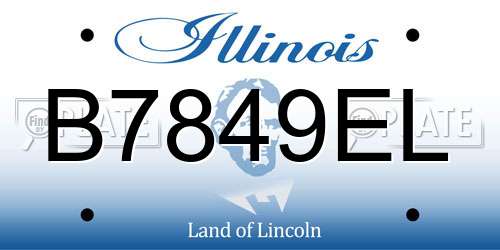 B7849EL Illinois License Plate