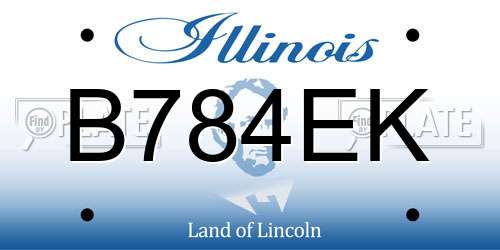 B784EK Illinois License Plate