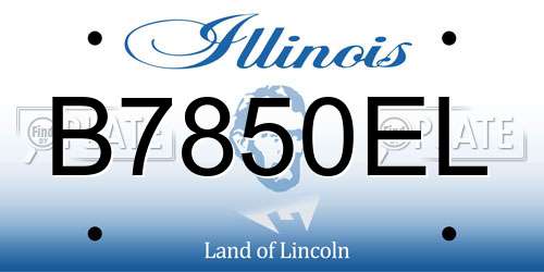B7850EL Illinois License Plate
