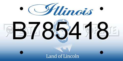 B785418 Illinois License Plate