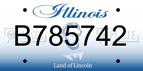 B785742 Illinois License Plate