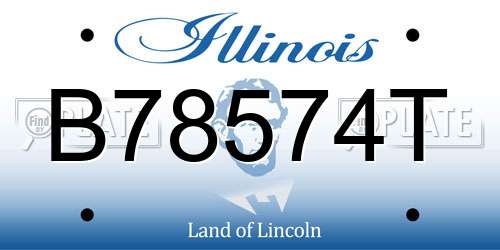 B78574T Illinois License Plate