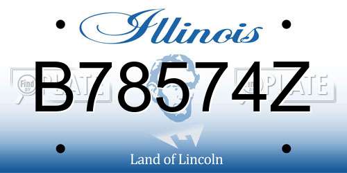 B78574Z Illinois License Plate