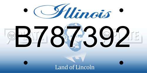 B787392 Illinois License Plate