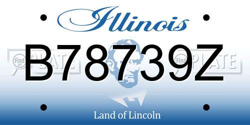 B78739Z Illinois License Plate