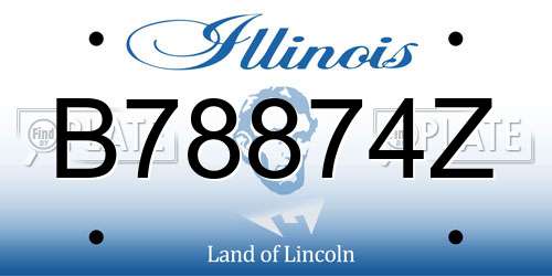 B78874Z Illinois License Plate