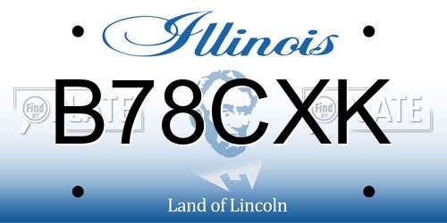 B78CXK Illinois License Plate