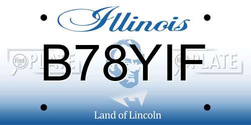 B78YIF Illinois License Plate