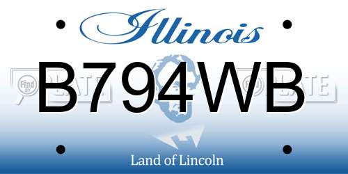 B794WB Illinois License Plate