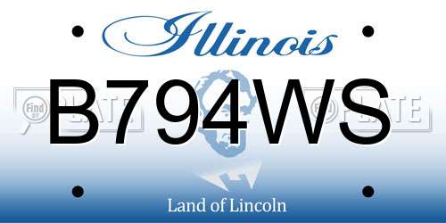 B794WS Illinois License Plate