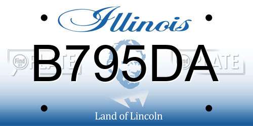B795DA Illinois License Plate