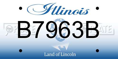 B7963B Illinois License Plate