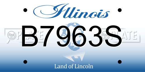 B7963S Illinois License Plate
