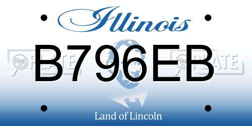 B796EB Illinois License Plate