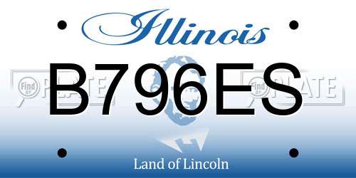 B796ES Illinois License Plate