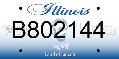 B802144 Illinois License Plate