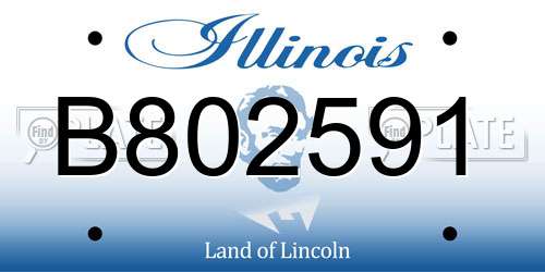B802591 Illinois License Plate