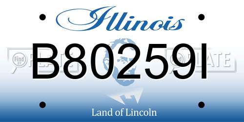 B80259I Illinois License Plate